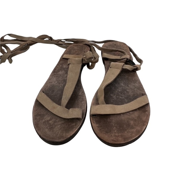 Free People Brown Dalia Leather Lace Up Gladiator Sandals Size 38 Women's - Picture 3 of 9